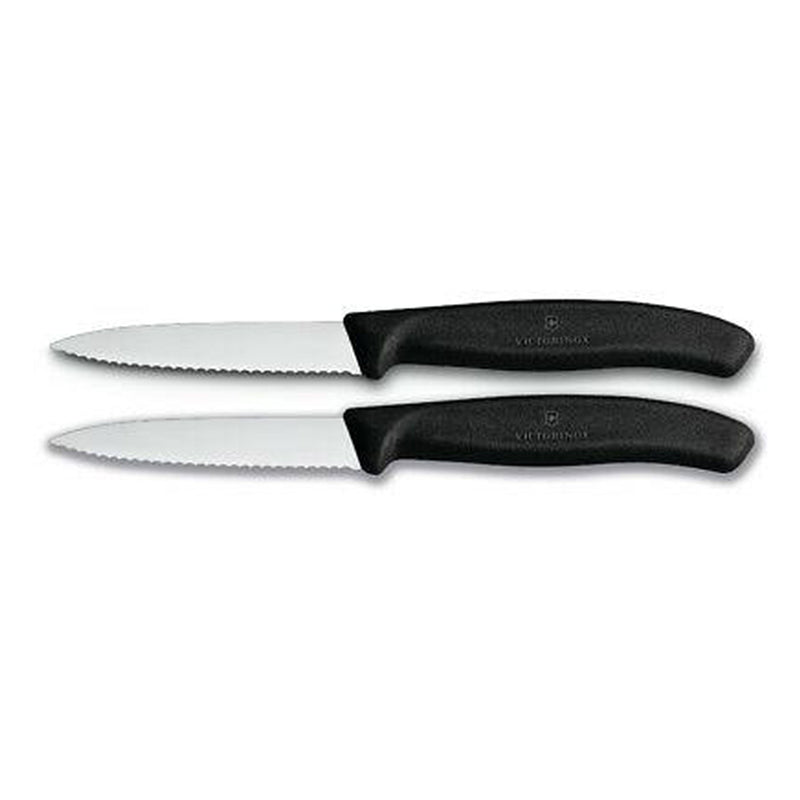 Victorinox Serrated Paring Knife Twin Pack - Black