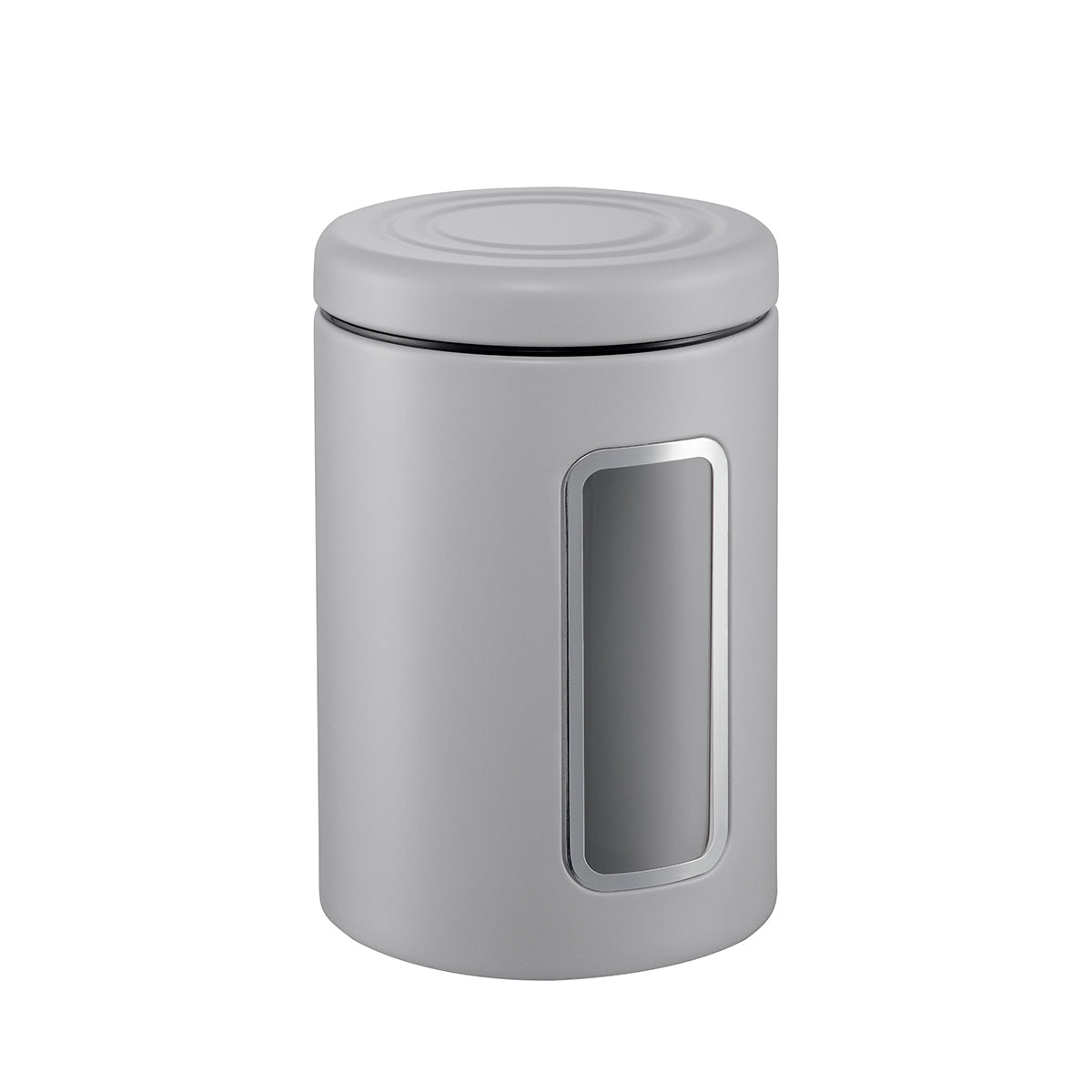 WESCO Vorratsdose Classic Line, 2 Liter – Runde Frischhaltedose Mit Sichtfenster, Cool Grey