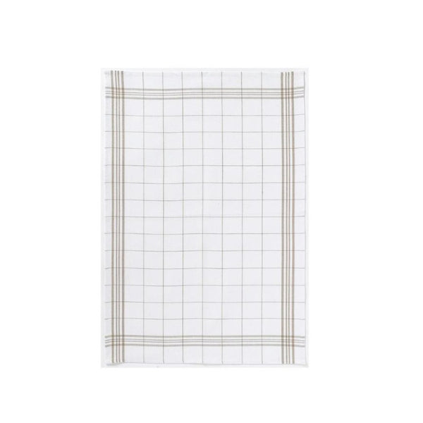 Winkler Cotton Check Tea Towel - Taupe