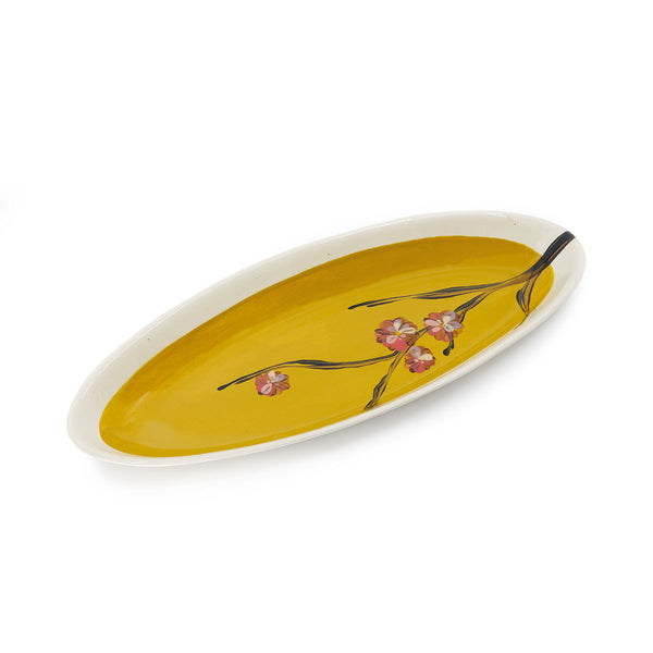 Wonki Ware Cherry Blossom Bamboo Platter - Chestnut