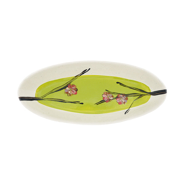 Wonki Ware Cherry Blossom Bamboo Platter - Pistachio