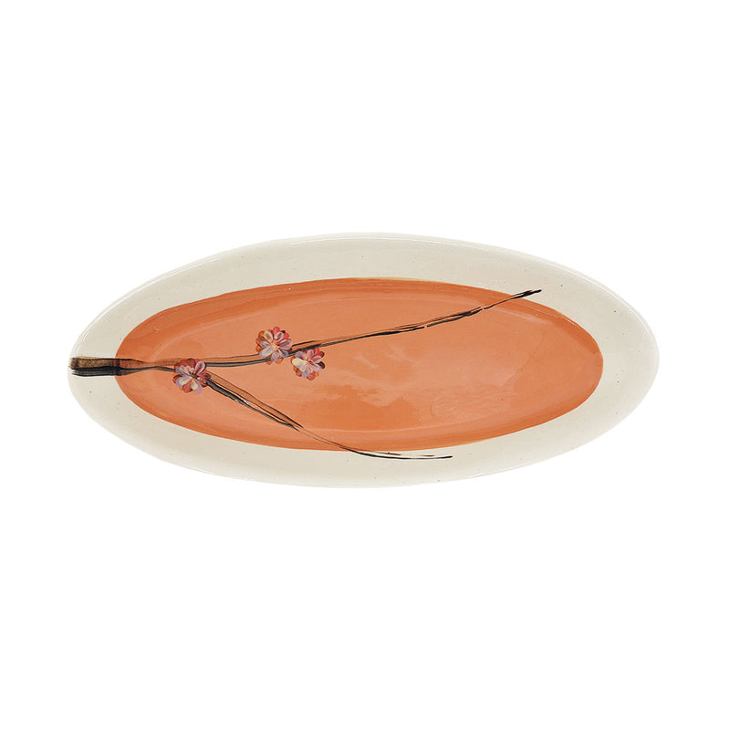 Wonki Ware Cherry Blossom Bamboo Platter - Salmon