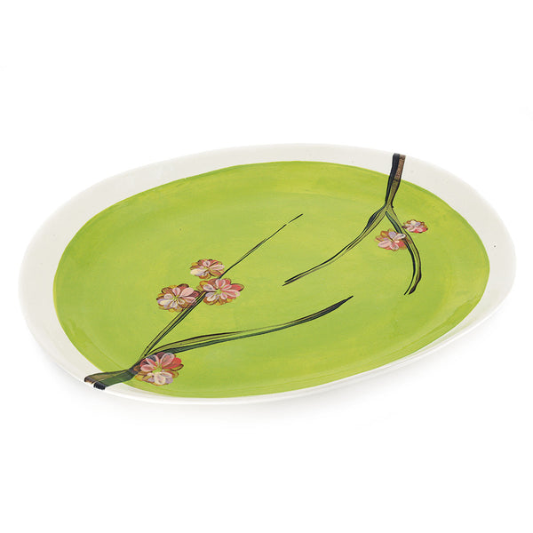 Wonki Ware Cherry Blossom Crayfish Platter - Pistachio