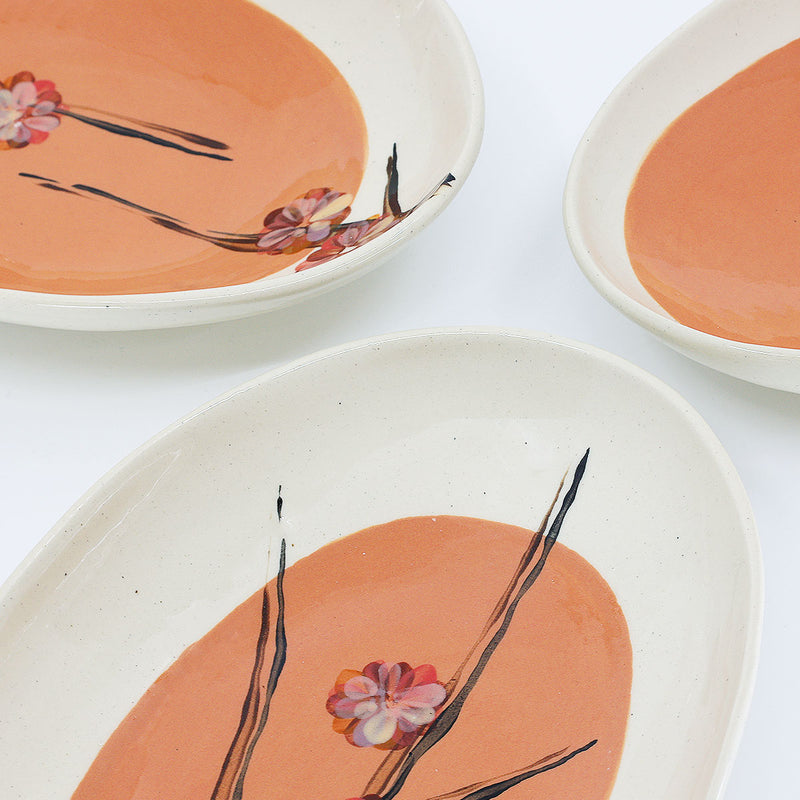 Wonki Ware Cherry Blossom Etosha Dish - Salmon