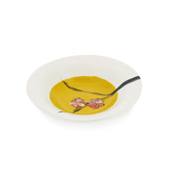 Wonki Ware Cherry Blossom Rimmed Pasta Bowl - Chestnut