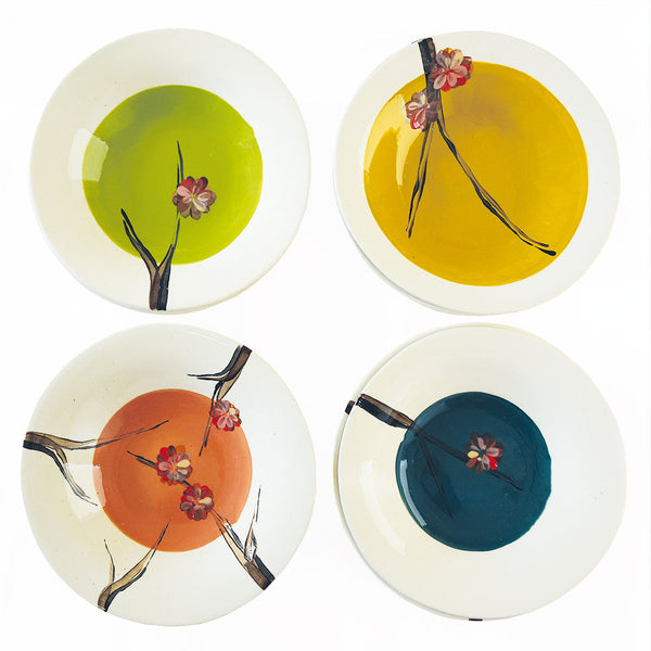 Wonki Ware Cherry Blossom Rimmed Pasta Bowl - Chestnut