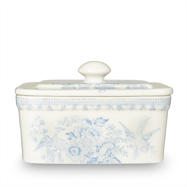 Burleigh Butter Dish With Lid Blue Asiatic Pheasant