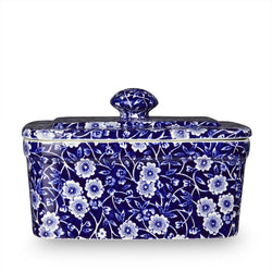 Burleigh Butter Dish With Lid Blue Calico