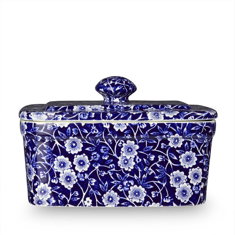 Burleigh Butter Dish With Lid Blue Calico