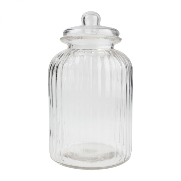 T&G Giant Fluted Glass Jar & Lid