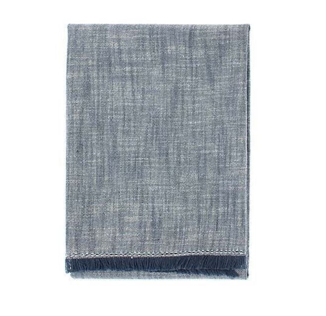 Walton & Co Chambray Hand Towel - Flint Blue