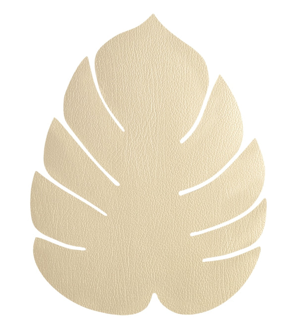 LIND DNA Leather Leaf Table Mat - Large Gold
