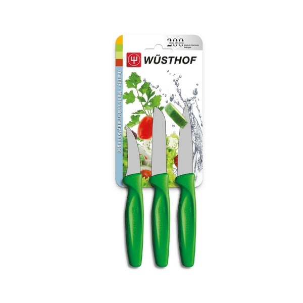 Wusthof 3 Piece Paring Knife Set - Green