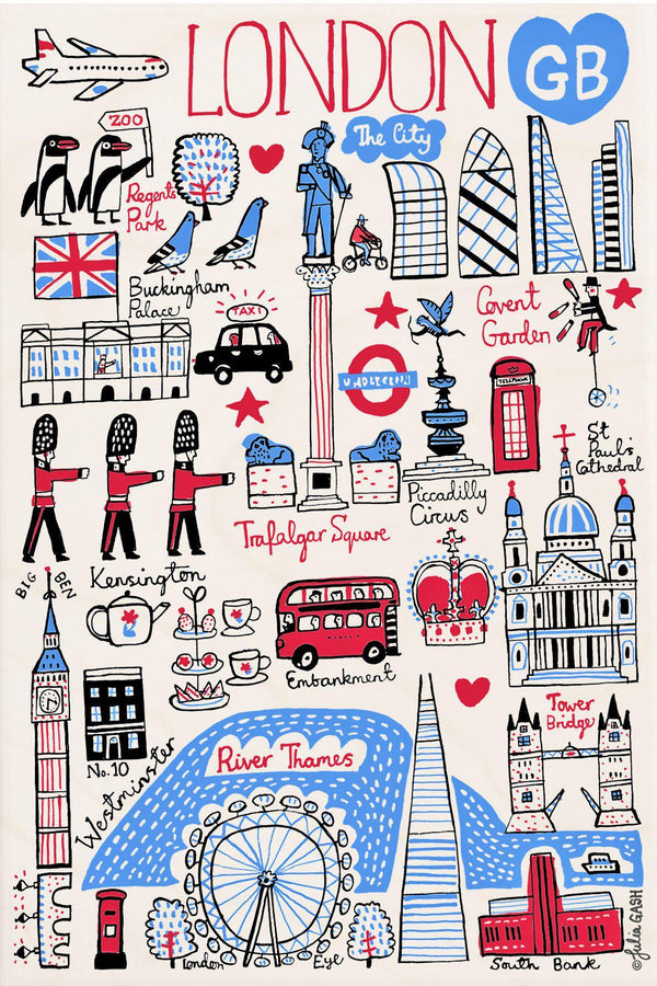 The Wooden Postcard Company Postcards - London Icons