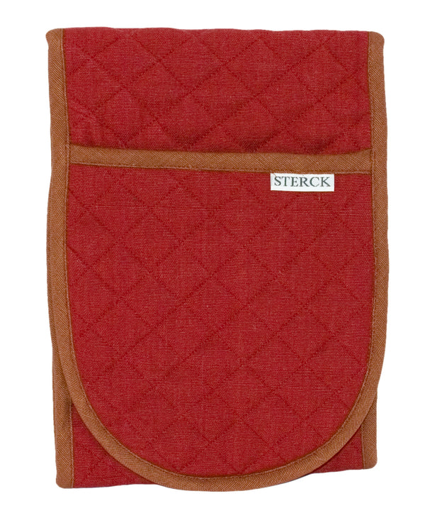 Sterck Double Oven Glove - Burgundy & Brown