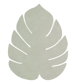 LIND DNA Leather Leaf Table Mat - Large Olive